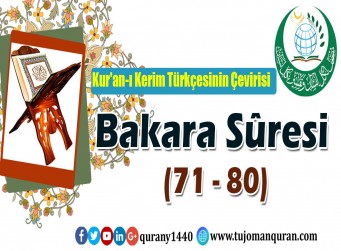 Kur'an-ı Kerim Türkçesinin Çevirisi- Bakara Sûresi