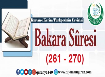Kur'an-ı Kerim Türkçesinin Çevirisi - Bakara Sûresi ( 261- 270)