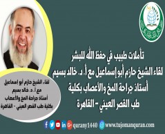 تأملات طبيب في حفظ الله للبشر .. لقاء الشيخ حازم أبو إسماعيل مع أ. د. خالد بسيم أستاذ جراحة المخ والأعصاب بكلية طب القصر العيني - القاهرة